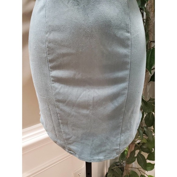 Privately Privileged Women Green Polyester V-Neck Sleeveless Knee Length Dress S - Picture 4 of 11